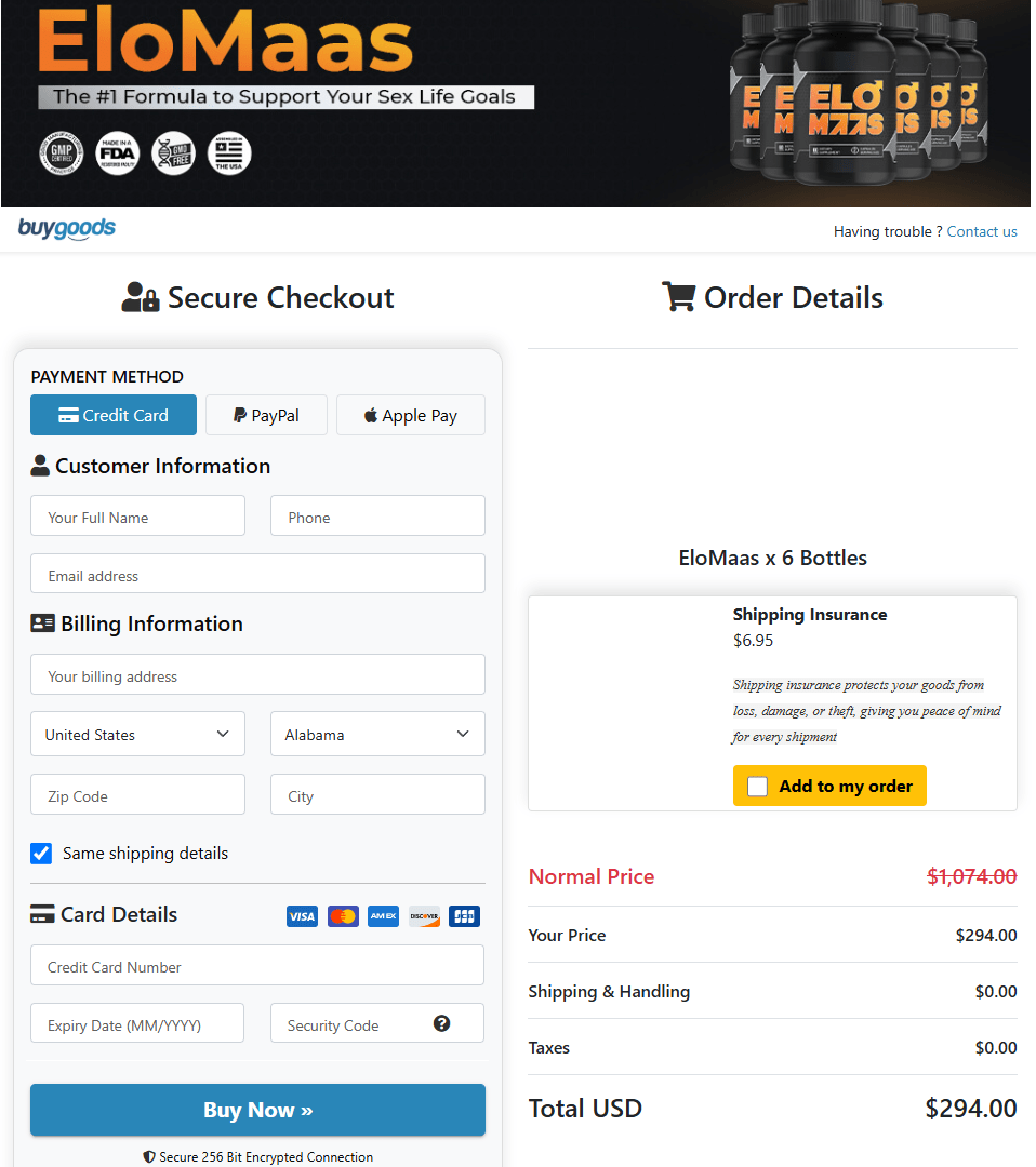 Elomaas order page